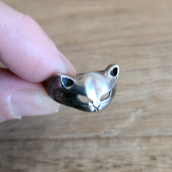 Sterling silver cat or cheetah ring. Stamped 925 silver unisex jewelry. - Picture 7 of 7